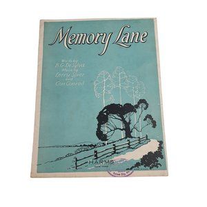 Vintage Sheet Music Memory Lane 1924 Piano Voice Easy Listening